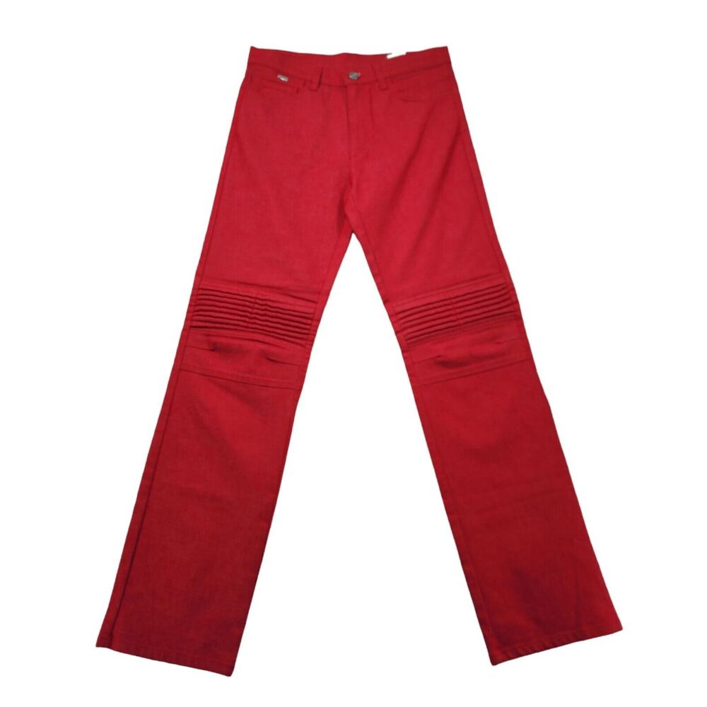 ICEBERG ICE Jeans Gilmar Moto Size 29 Y2K 90s Red Made in Italy